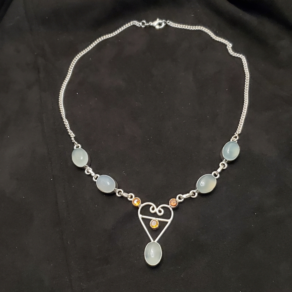 925 Silver Semi-precious Stones Handmade Necklace